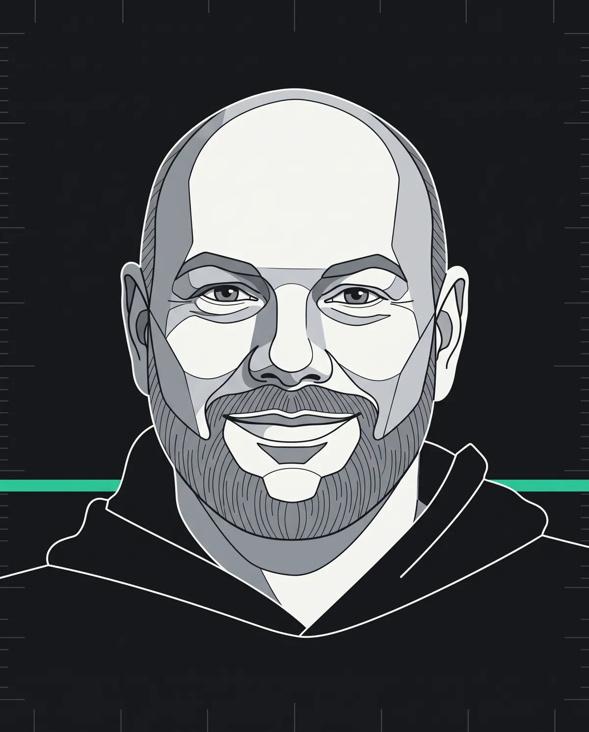 Illustrated portrait of Andreas Höppener
